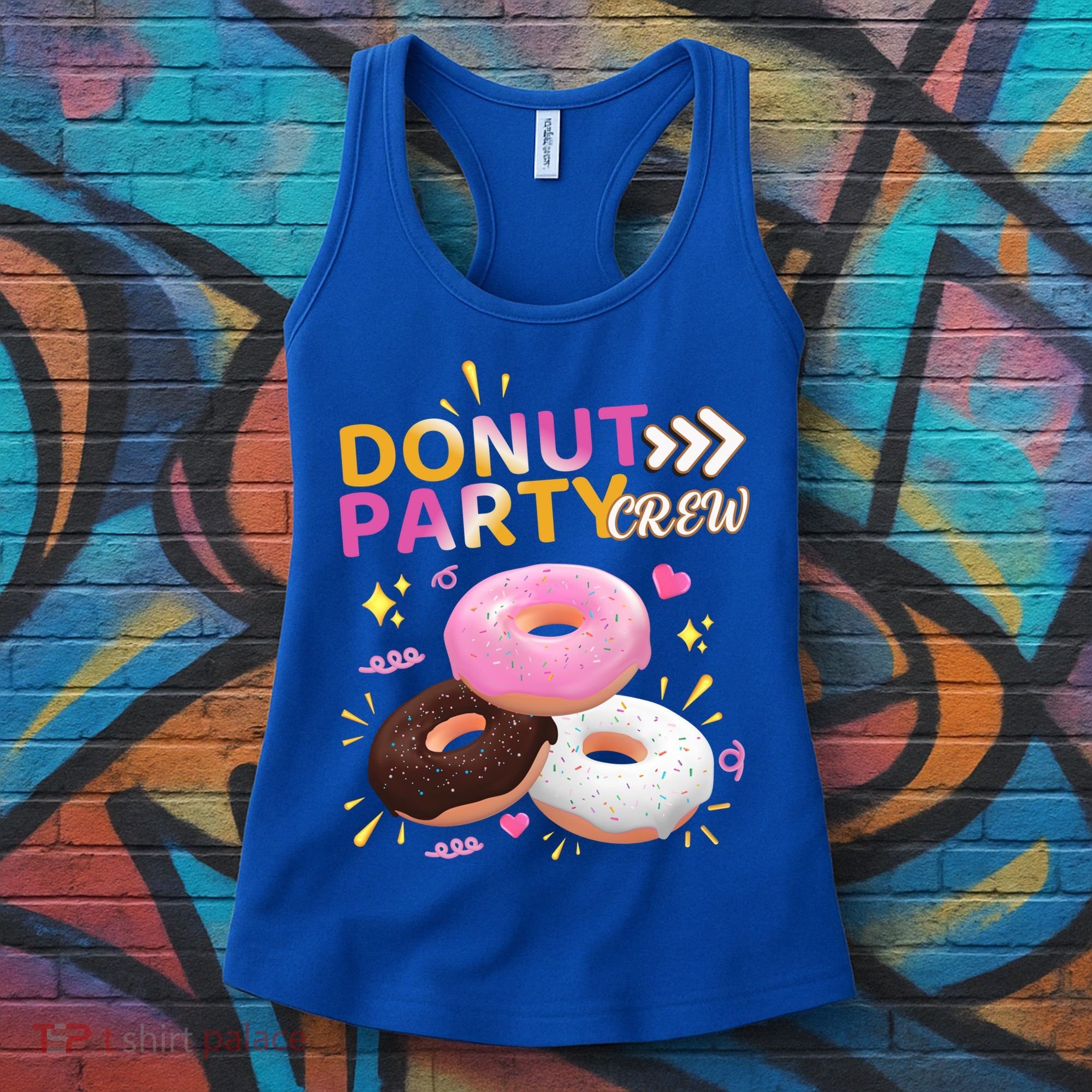 Donut Party Crew Family Matching Friends Donut Lover Funny Funny Gift Women's Tank Top