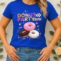 Donut Party Crew Family Matching Friends Donut Lover Funny Funny Gift Women's T-Shirt thumb 2