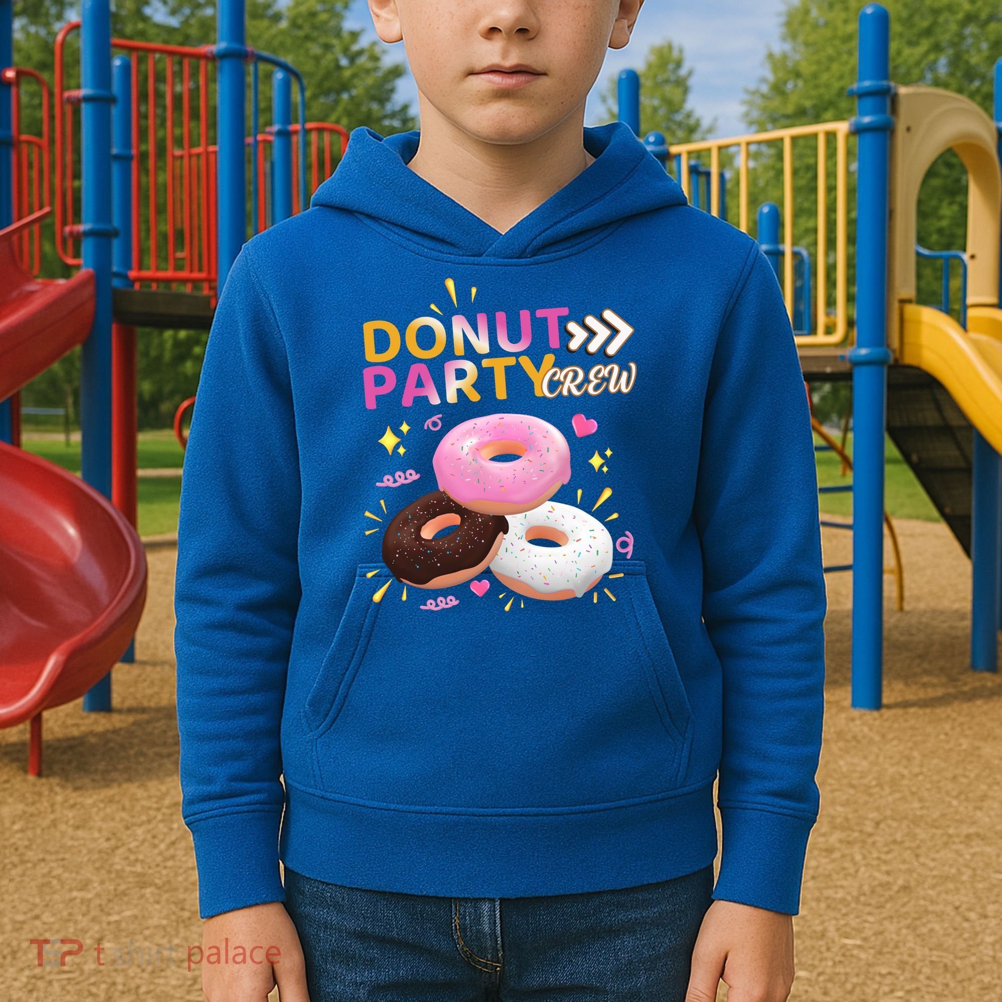 Donut Party Crew Family Matching Friends Donut Lover Funny Funny Gift Kids Hoodie