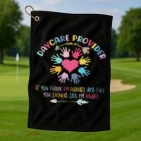 Daycare Provider Childcare Pre K Teacher Appreciation Golf Towel thumb 1