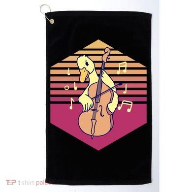 Duck Playing Cello Vintage Gift Golf Towel