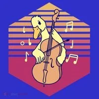 Duck Playing Cello Vintage Gift Women's Long Sleeve Shirt thumb 2