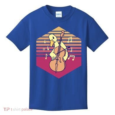 Duck Playing Cello Vintage Gift Kids T-Shirt