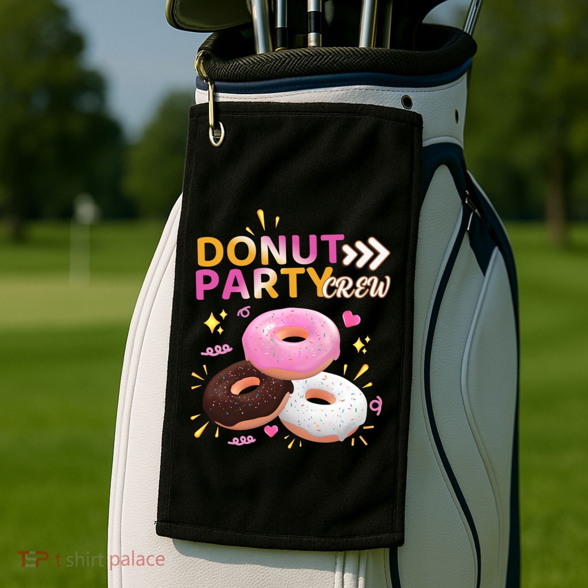 Donut Party Crew Family Matching Friends Donut Lover Funny Gift Golf Towel