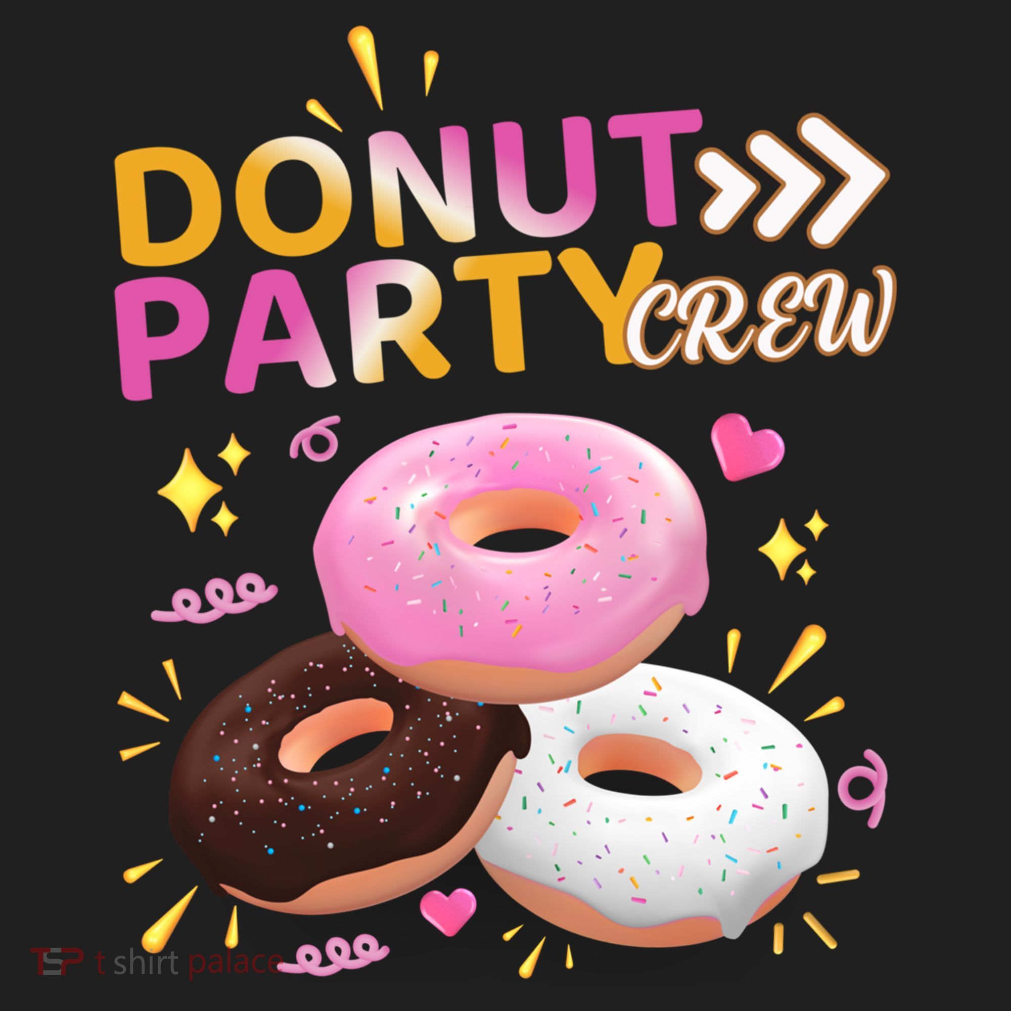 Donut Party Crew Family Matching Friends Donut Lover Funny Gift Golf Towel