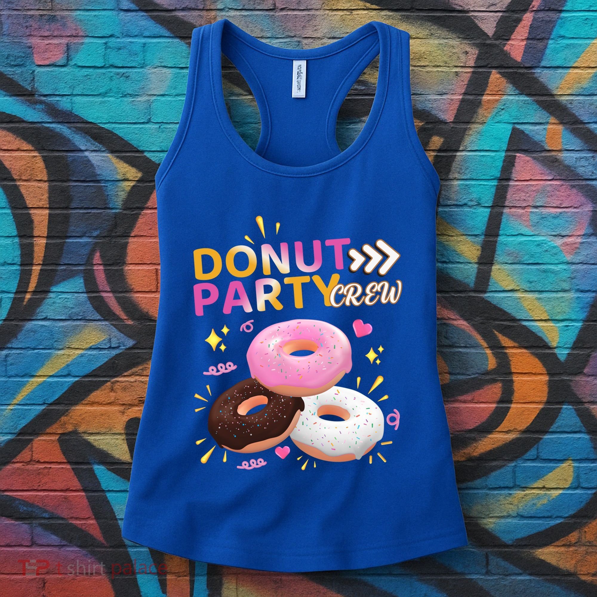 Donut Party Crew Family Matching Friends Donut Lover Funny Gift Women's Tank Top