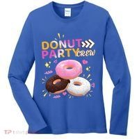 Donut Party Crew Family Matching Friends Donut Lover Funny Gift Women's Long Sleeve Shirt thumb 0