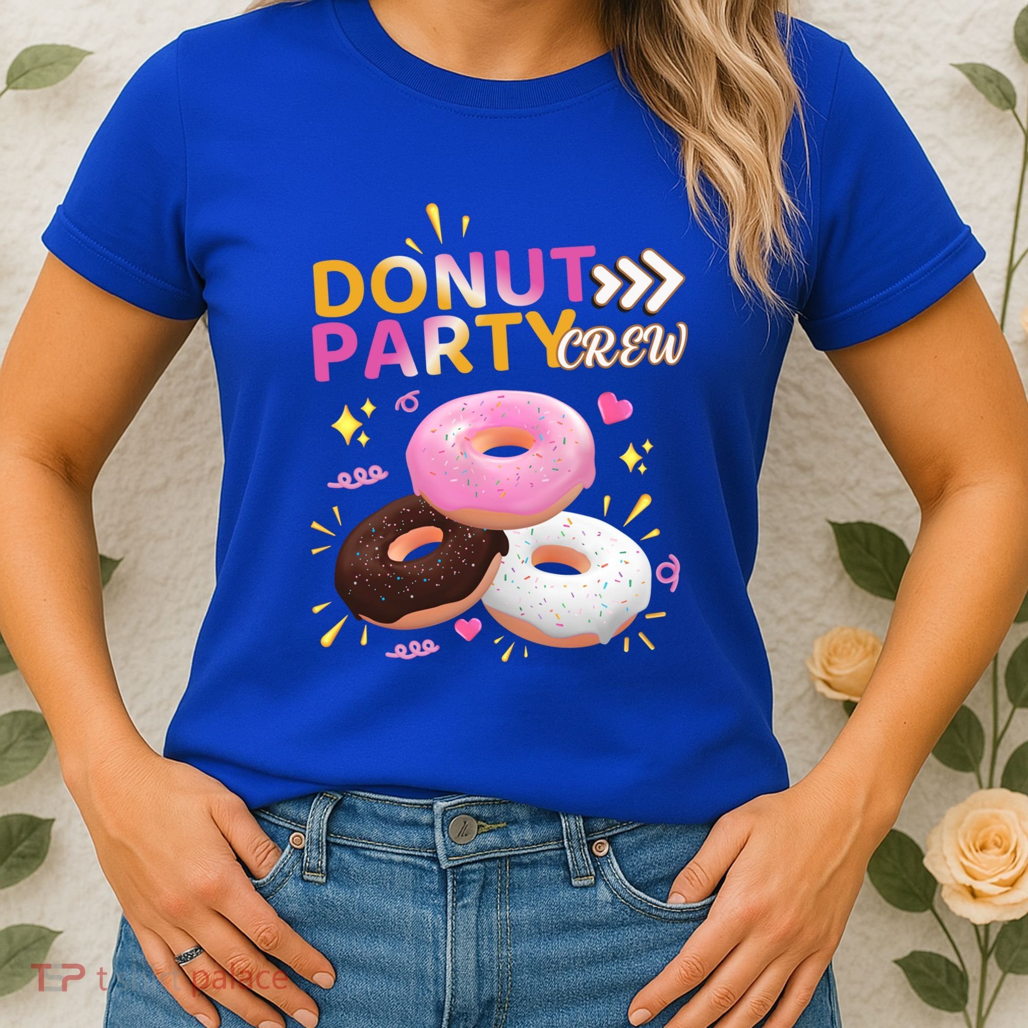 Donut Party Crew Family Matching Friends Donut Lover Funny Gift Women's T-Shirt