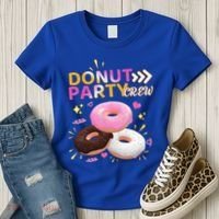 Donut Party Crew Family Matching Friends Donut Lover Funny Gift Women's T-Shirt thumb 3