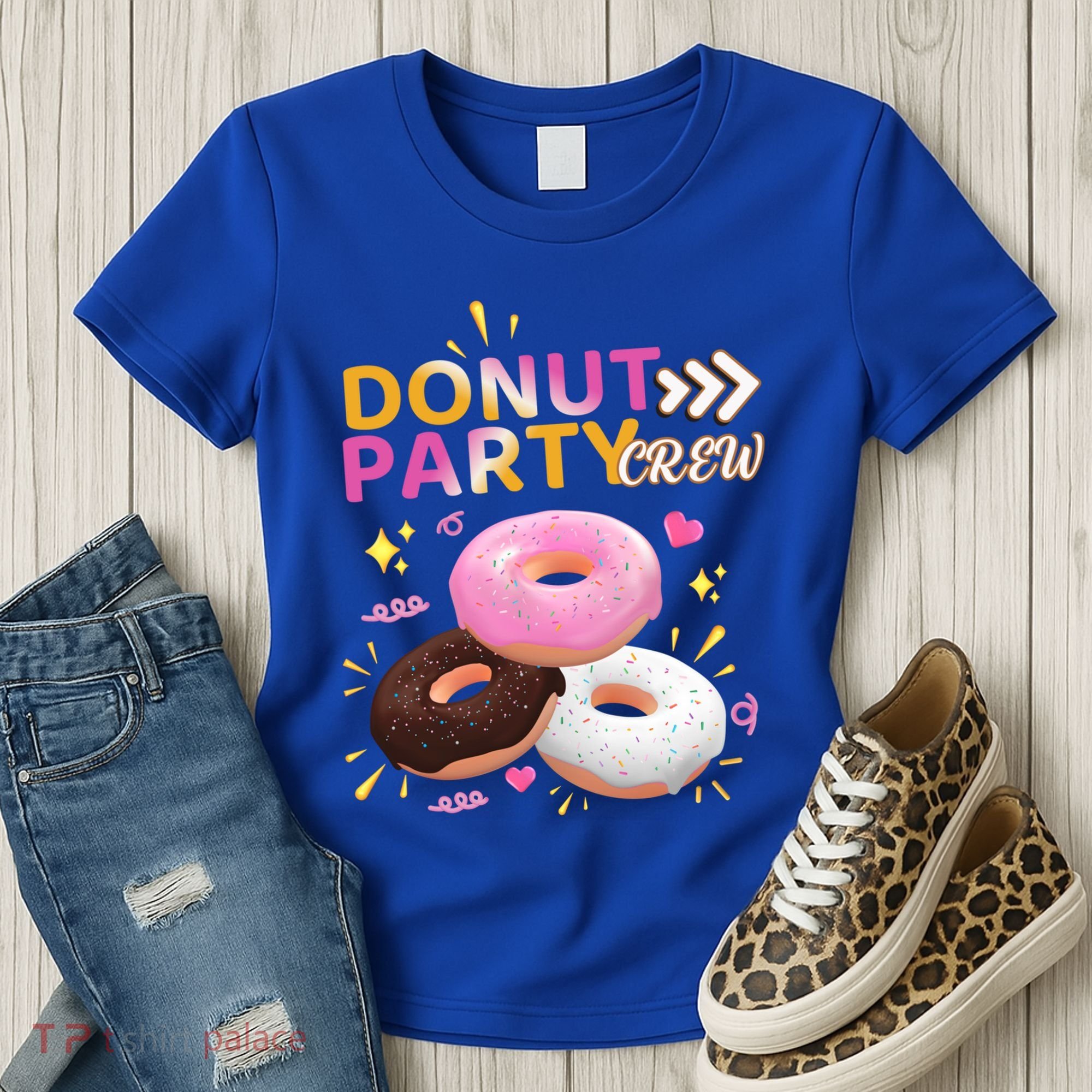 Donut Party Crew Family Matching Friends Donut Lover Funny Gift Women's T-Shirt