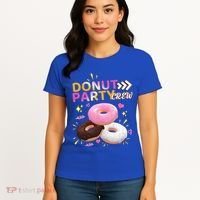 Donut Party Crew Family Matching Friends Donut Lover Funny Gift Women's T-Shirt thumb 4
