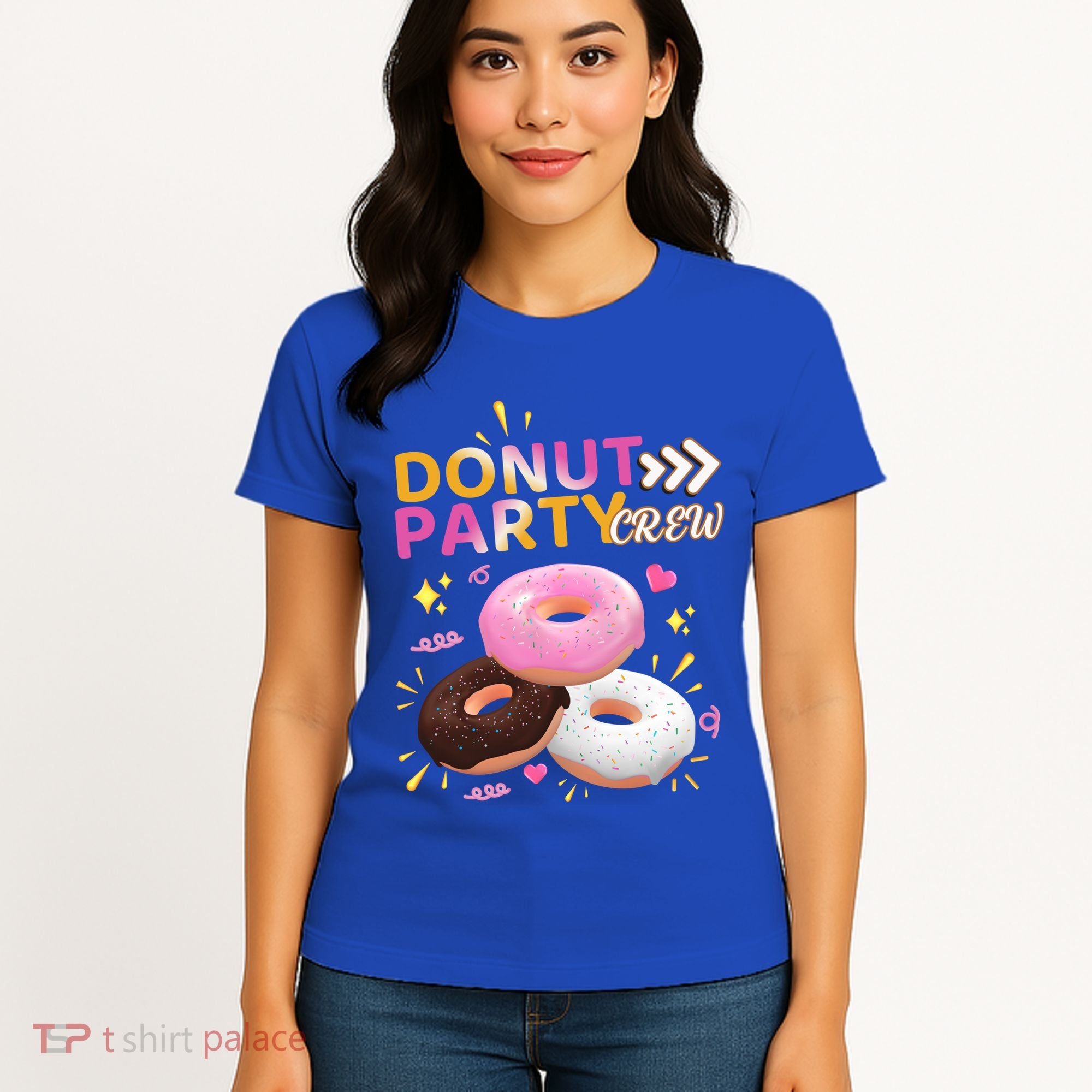 Donut Party Crew Family Matching Friends Donut Lover Funny Gift Women's T-Shirt