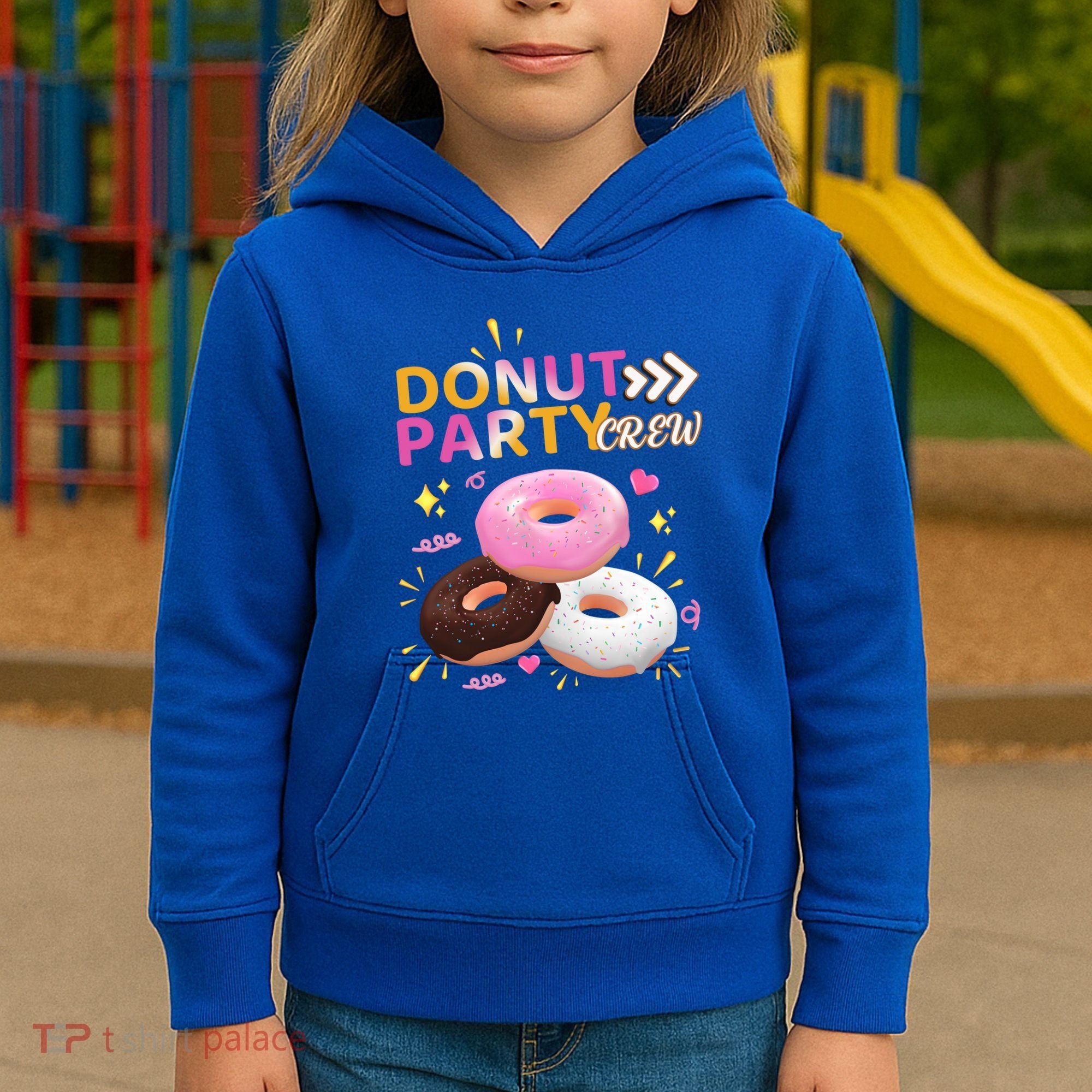 Donut Party Crew Family Matching Friends Donut Lover Funny Gift Kids Hoodie