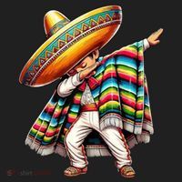 Dabbing Poncho Cinco De Mayo Mexican Holiday Beanie thumb 2