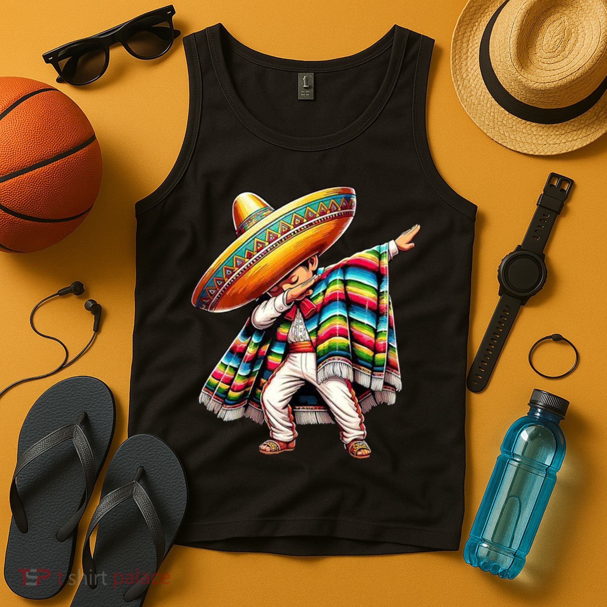 Dabbing Poncho Cinco De Mayo Mexican Holiday Tank Top