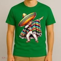 Dabbing Poncho Cinco De Mayo Mexican Holiday T-Shirt thumb 3
