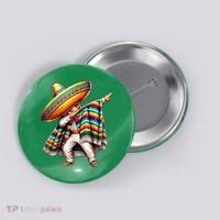 Dabbing Poncho Cinco De Mayo Mexican Holiday Button thumb 0