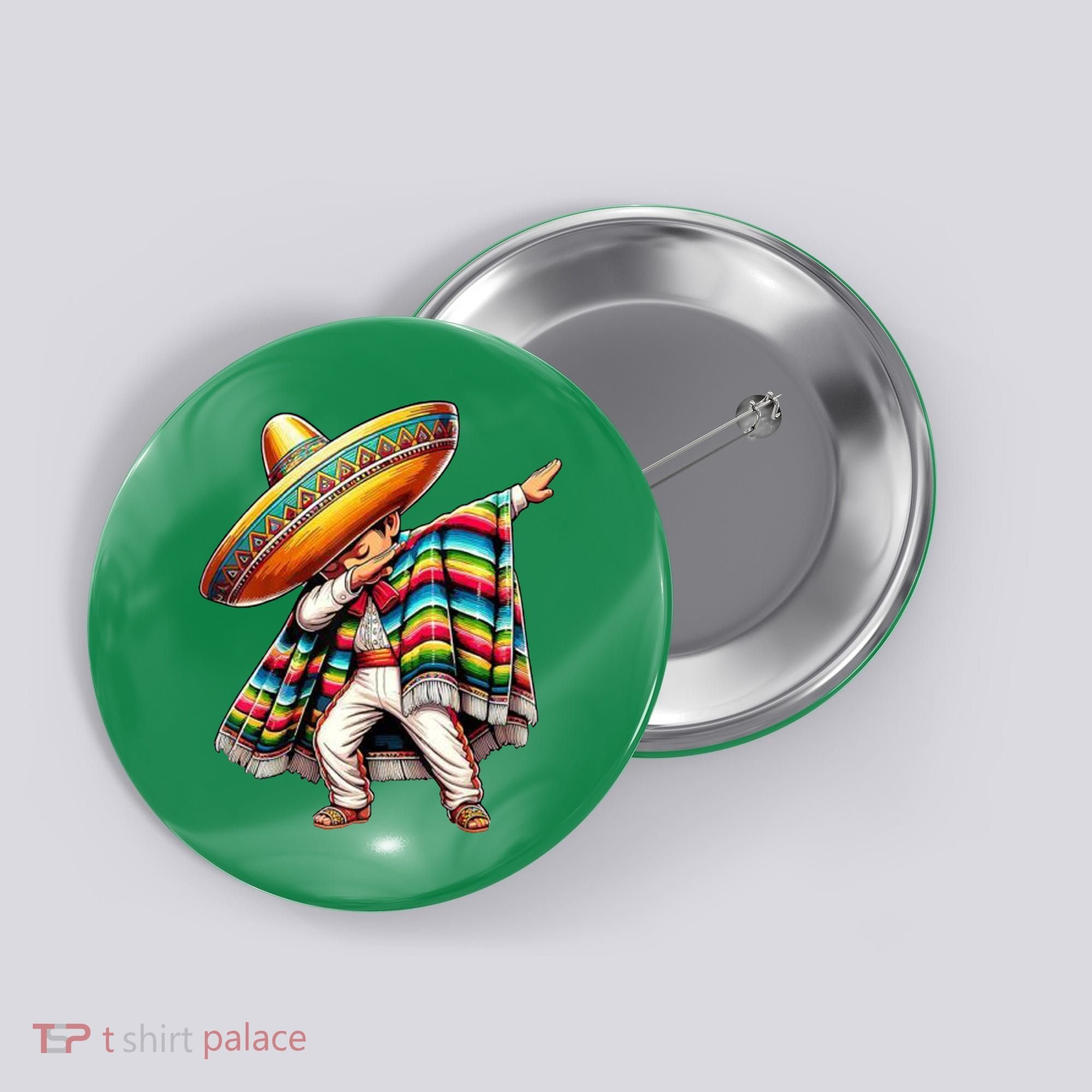 Dabbing Poncho Cinco De Mayo Mexican Holiday Button