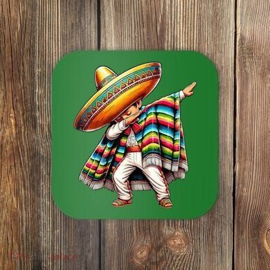 Dabbing Poncho Cinco De Mayo Mexican Holiday Coaster