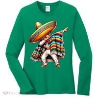Dabbing Poncho Cinco De Mayo Mexican Holiday Women's Long Sleeve Shirt thumb 0
