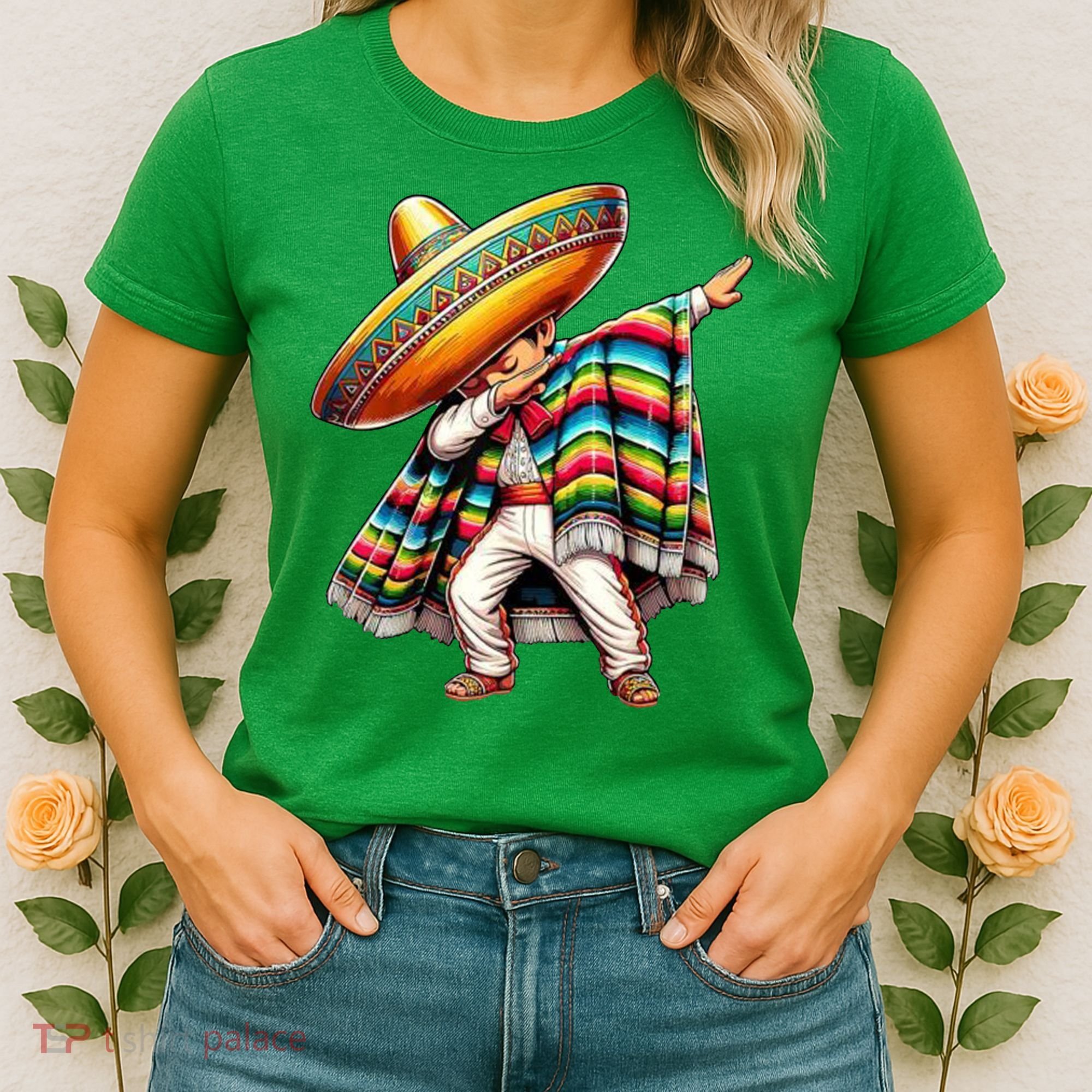 Dabbing Poncho Cinco De Mayo Mexican Holiday Women's T-Shirt