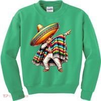 Dabbing Poncho Cinco De Mayo Mexican Holiday Kids Sweatshirt thumb 0