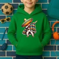 Dabbing Poncho Cinco De Mayo Mexican Holiday Kids Hoodie thumb 2