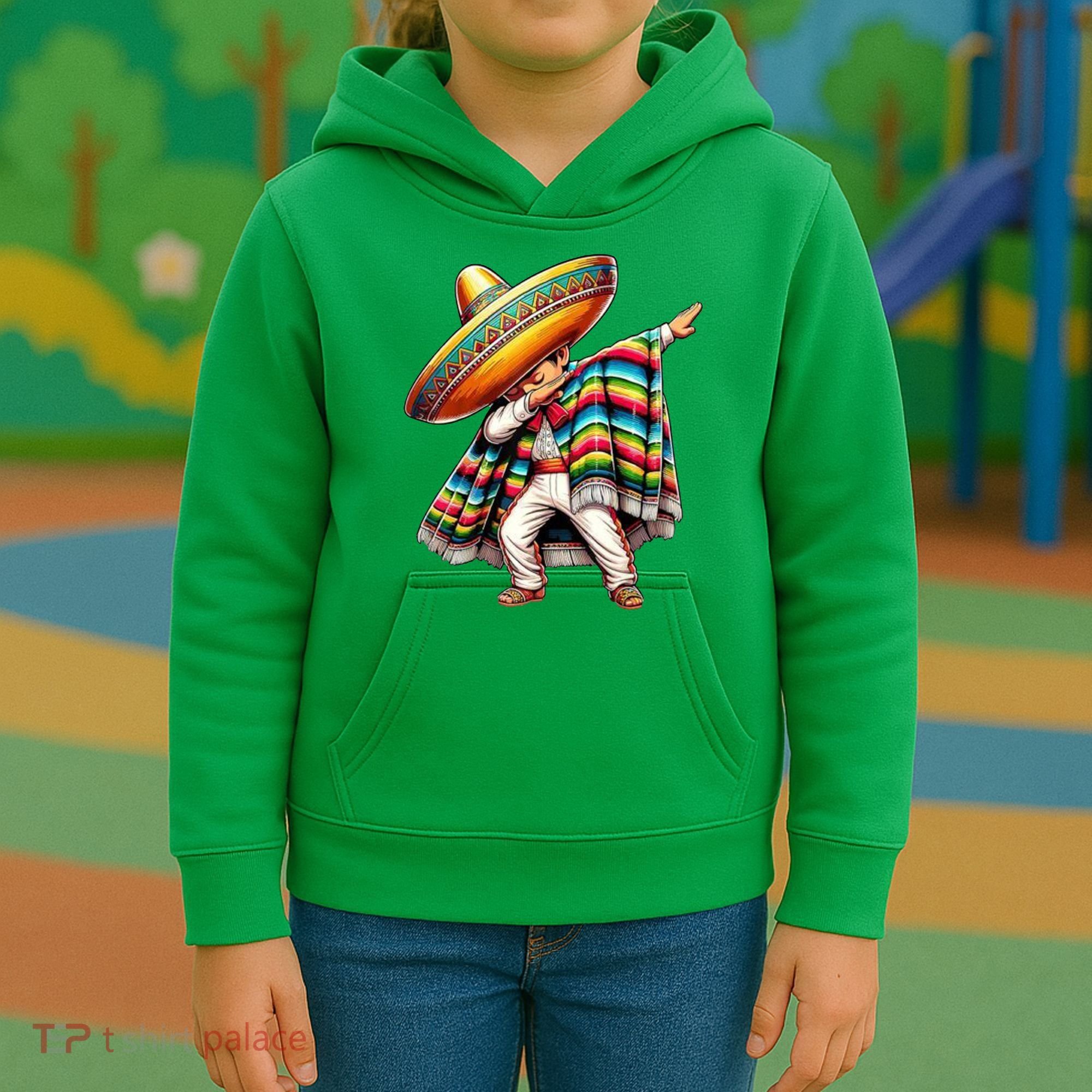Dabbing Poncho Cinco De Mayo Mexican Holiday Kids Hoodie
