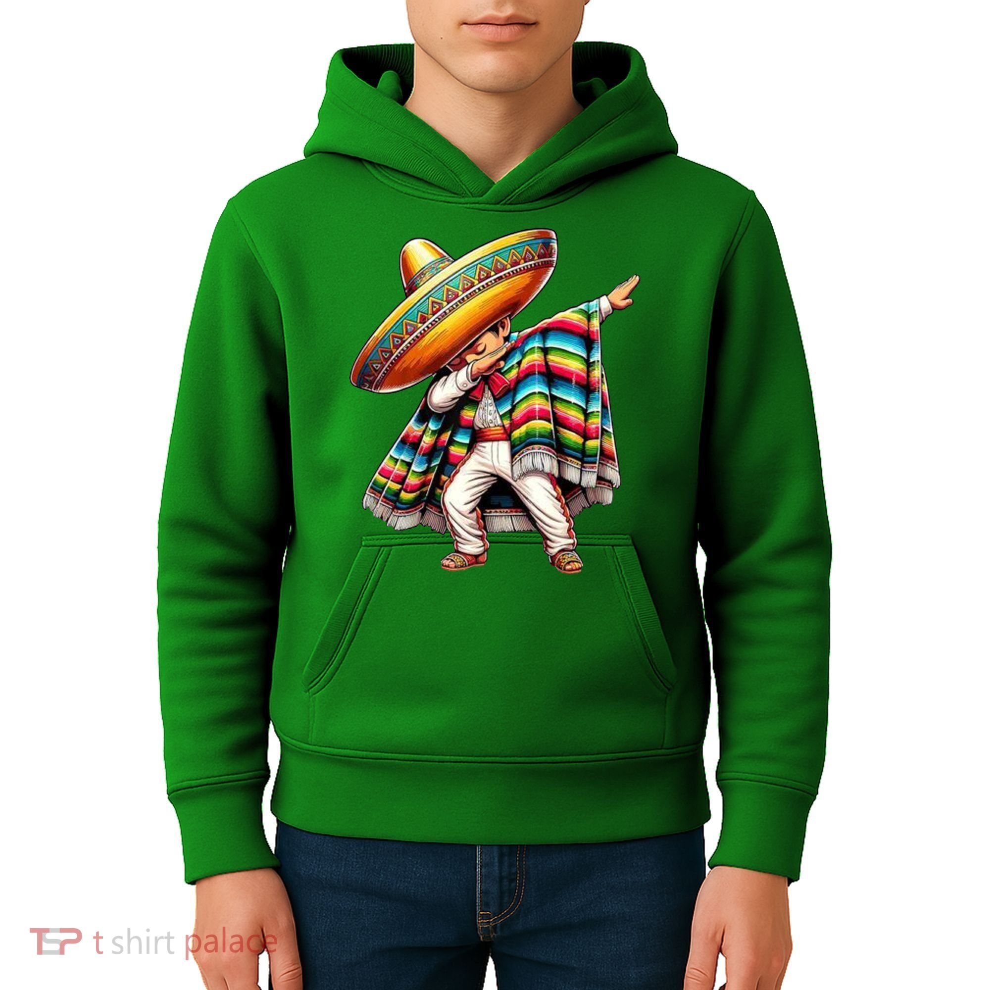 Dabbing Poncho Cinco De Mayo Mexican Holiday Kids Hoodie