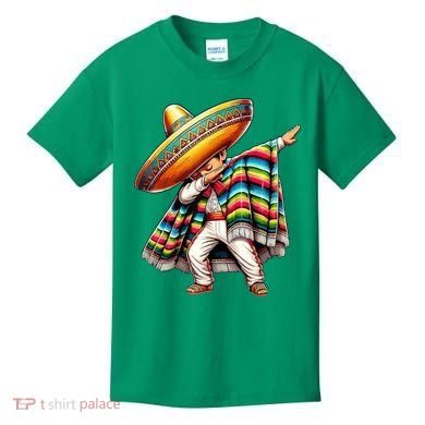 Dabbing Poncho Cinco De Mayo Mexican Holiday Kids T-Shirt