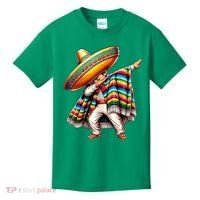 Dabbing Poncho Cinco De Mayo Mexican Holiday Kids T-Shirt thumb 0