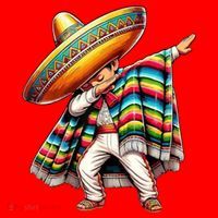 Dabbing Poncho Cinco De Mayo Mexican Holiday Santa Hat thumb 1