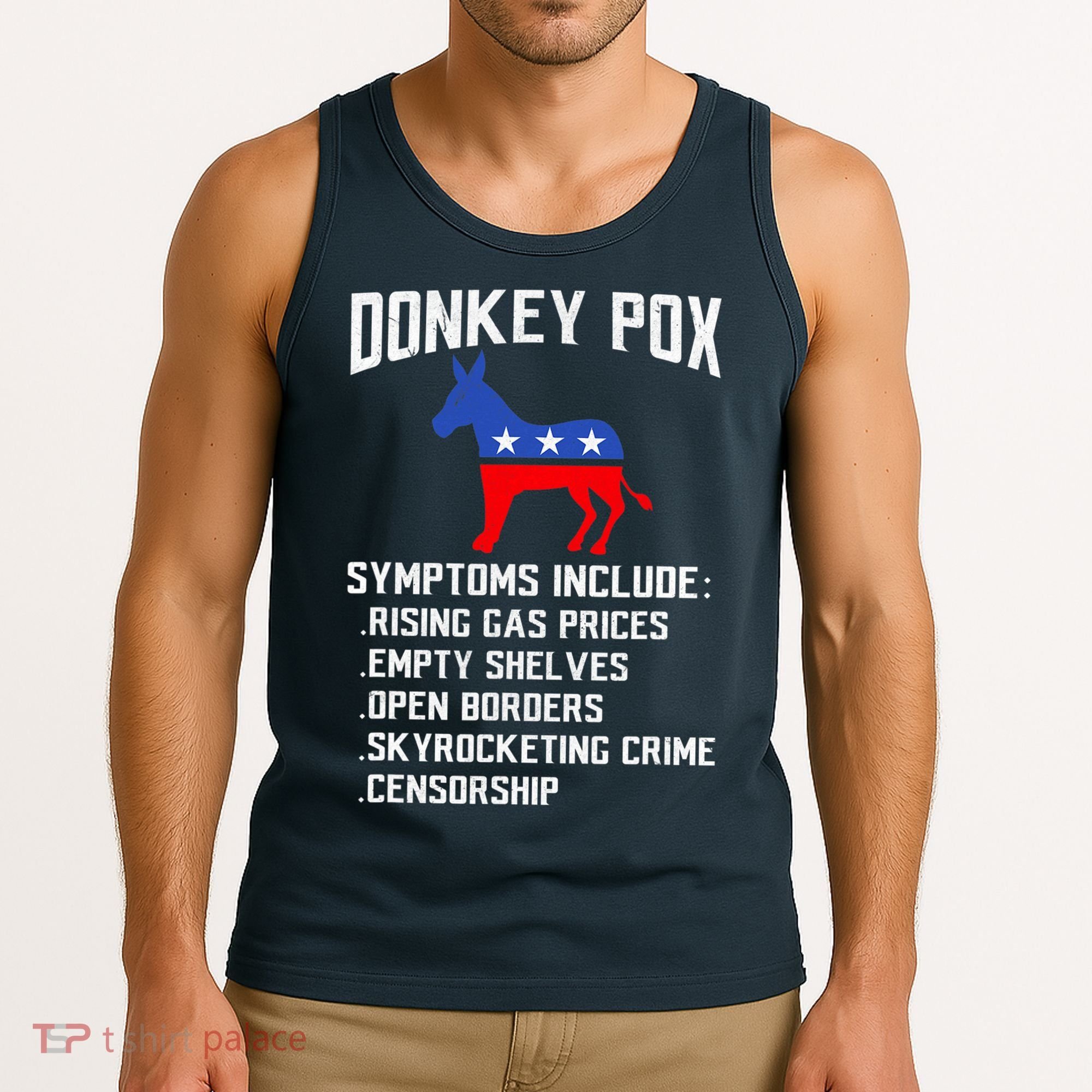 Donkey Pox Conservative Republican Anti Biden Donkeypox Tank Top