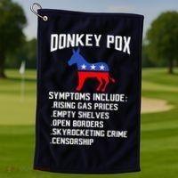 Donkey Pox Conservative Republican Anti Biden Donkeypox Golf Towel thumb 1