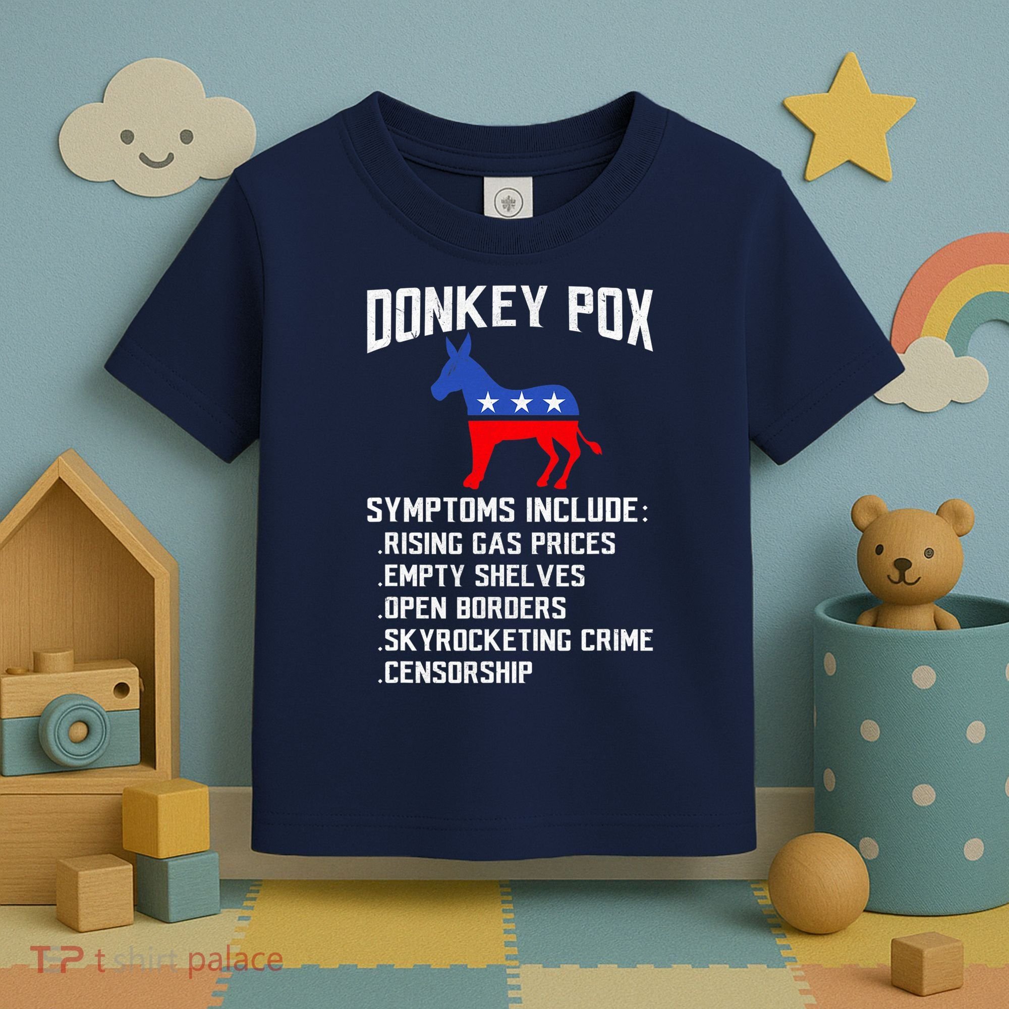 Donkey Pox Conservative Republican Anti Biden Donkeypox Toddler T-Shirt