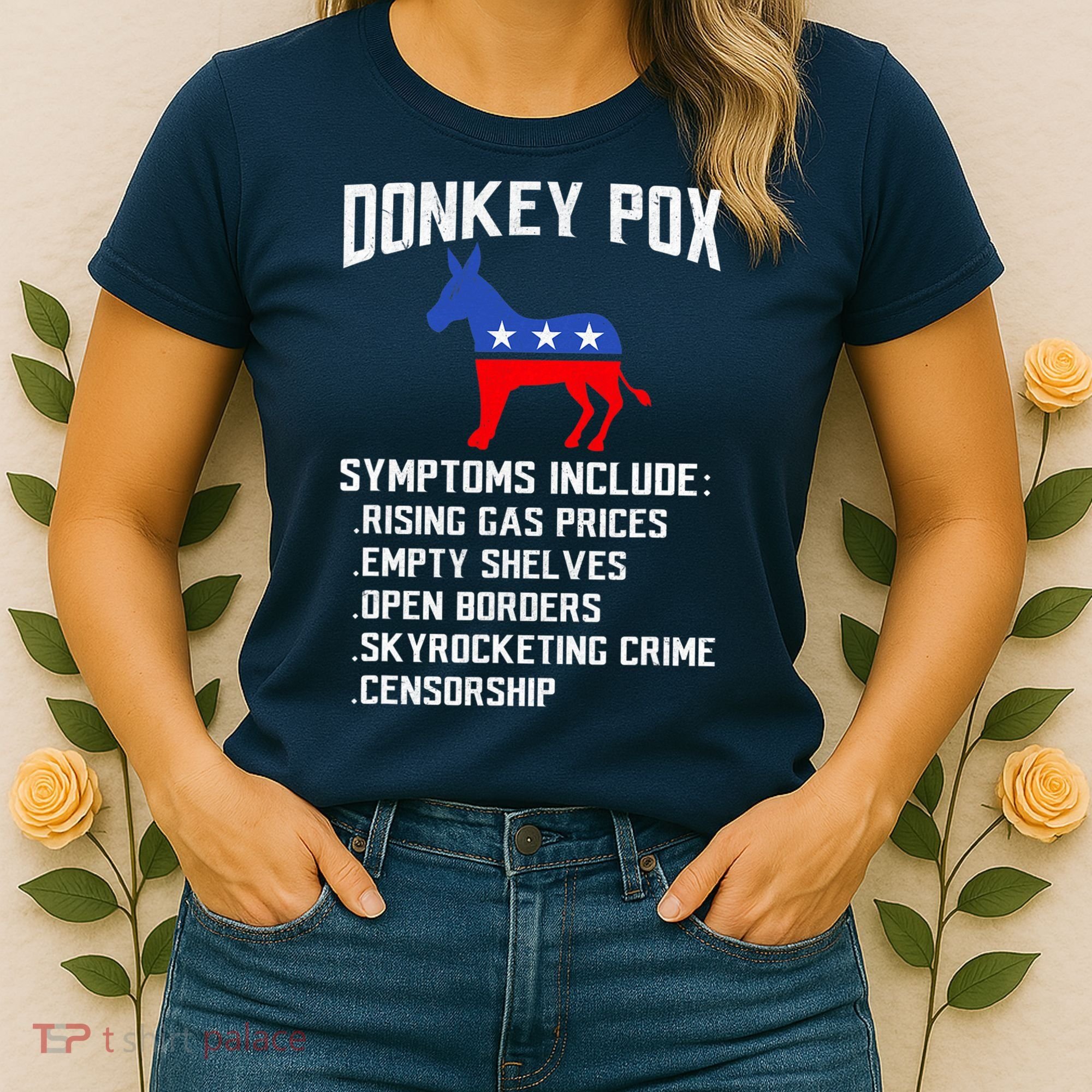 Donkey Pox Conservative Republican Anti Biden Donkeypox Women's T-Shirt