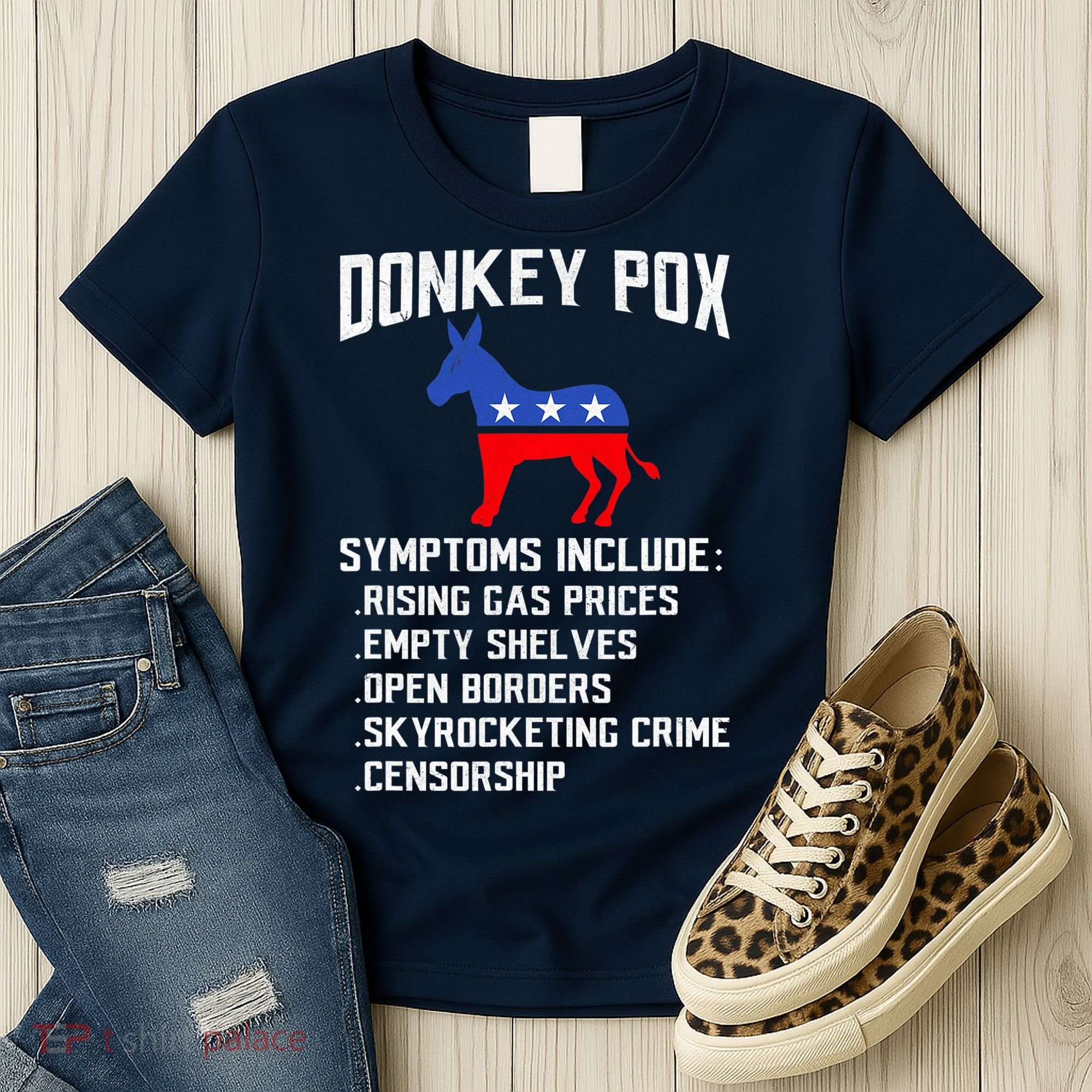 Donkey Pox Conservative Republican Anti Biden Donkeypox Women's T-Shirt