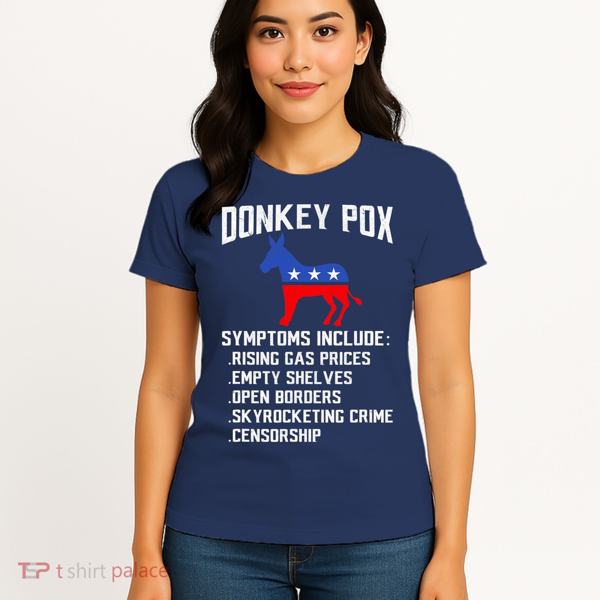 Donkey Pox Conservative Republican Anti Biden Donkeypox Women's T-Shirt