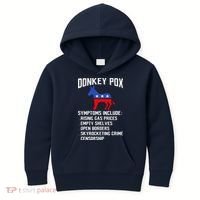 Donkey Pox Conservative Republican Anti Biden Donkeypox Kids Hoodie thumb 0