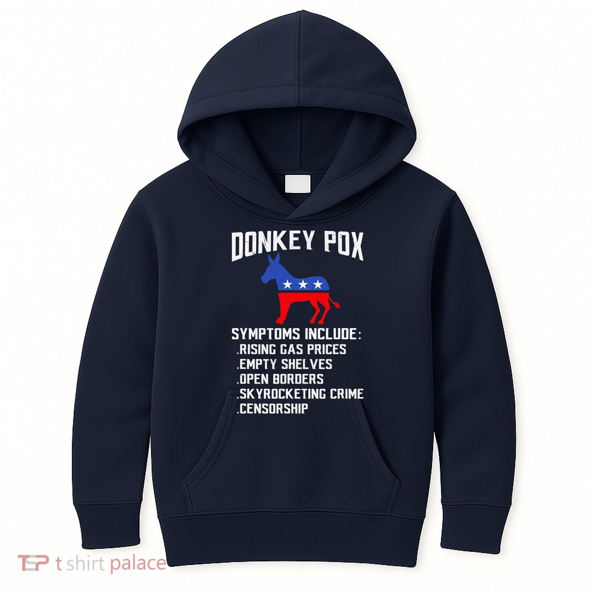 Donkey Pox Conservative Republican Anti Biden Donkeypox Kids Hoodie