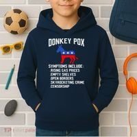 Donkey Pox Conservative Republican Anti Biden Donkeypox Kids Hoodie thumb 2