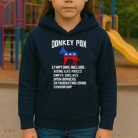 Donkey Pox Conservative Republican Anti Biden Donkeypox Kids Hoodie thumb 3