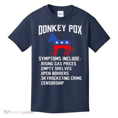 Donkey Pox Conservative Republican Anti Biden Donkeypox Kids T-Shirt