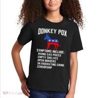 Donkey Pox Conservative Republican Anti Biden Donkeypox Kids T-Shirt thumb 2