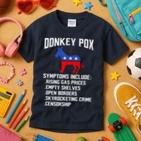 Donkey Pox Conservative Republican Anti Biden Donkeypox Kids T-Shirt thumb 3