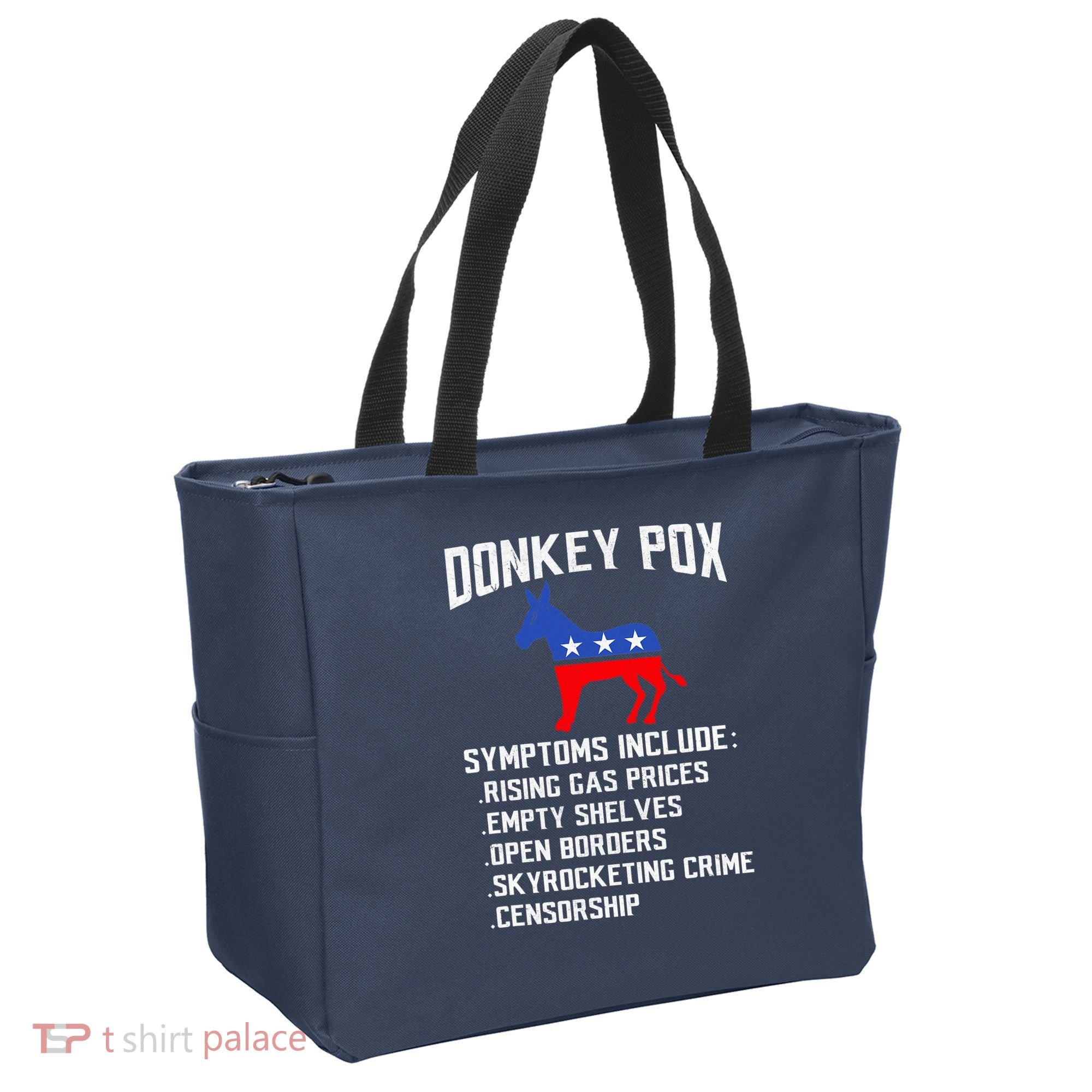 Donkey Pox Conservative Republican Anti Biden Donkeypox Tote Bag