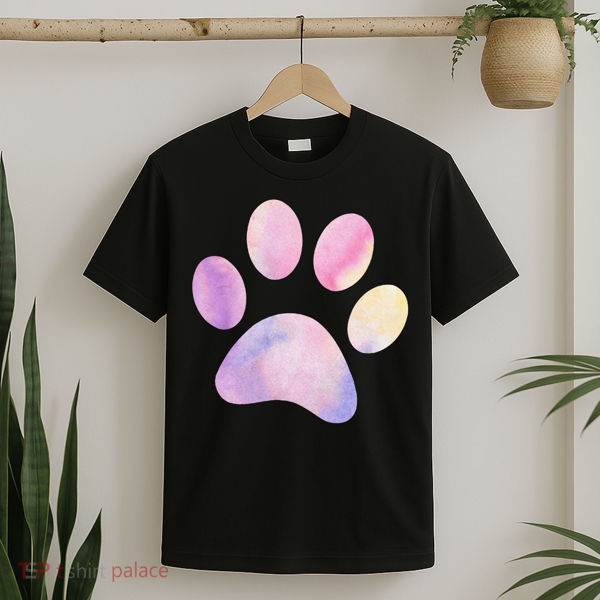 Dog Paw colorful Print Dog Love Pet Paw T-Shirt
