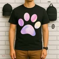 Dog Paw colorful Print Dog Love Pet Paw T-Shirt thumb 6