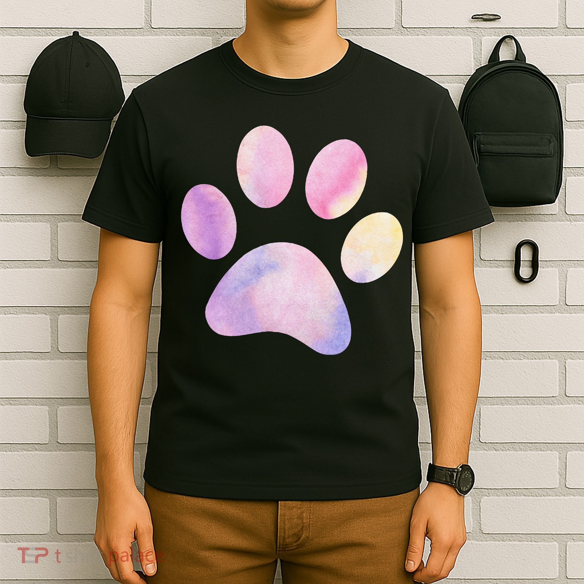Dog Paw colorful Print Dog Love Pet Paw T-Shirt