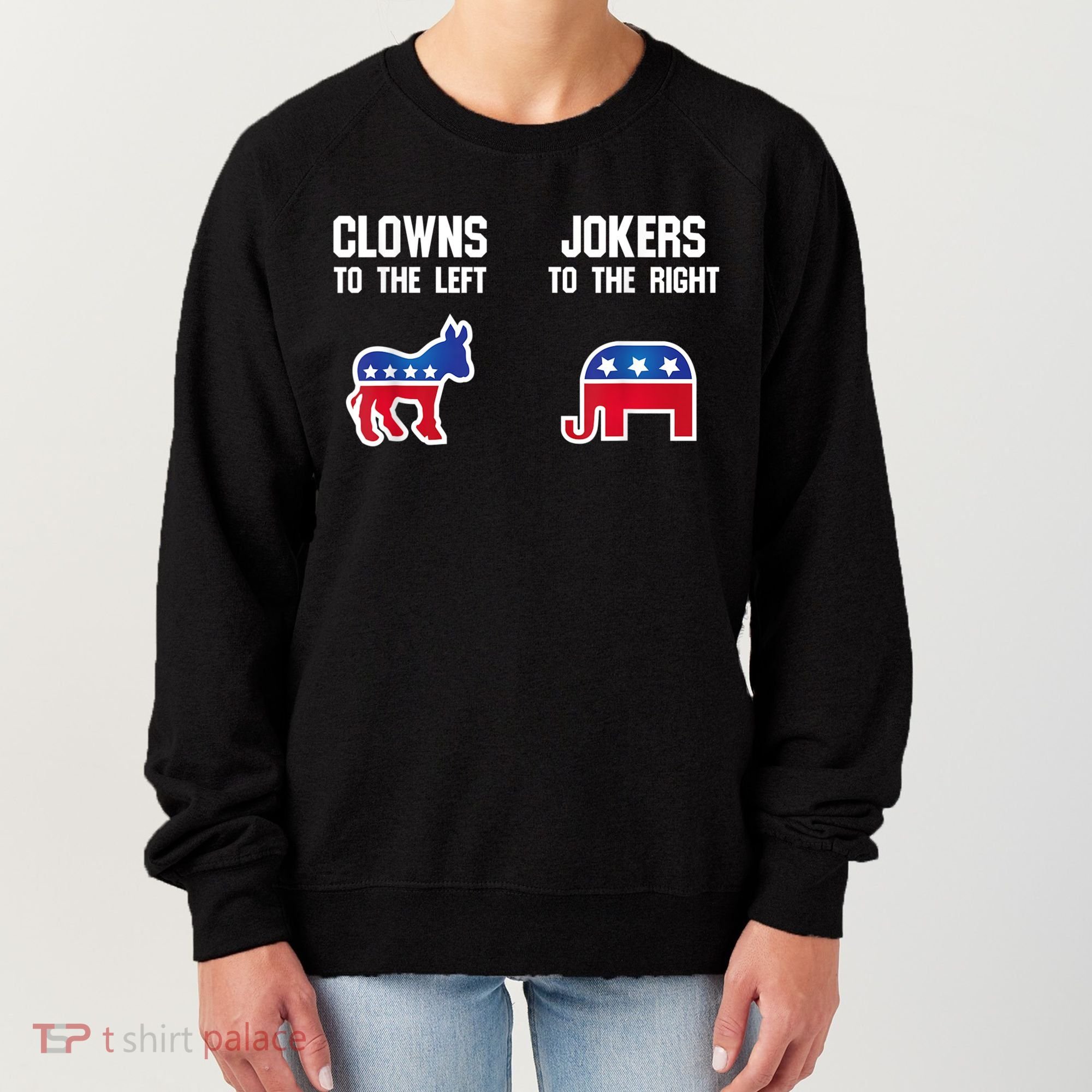 Donkey Pox Clowns To The Left Jokers To The Right Funny Elephant Women's Sweatshirt
